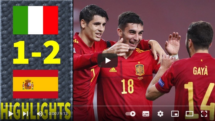 ไฮไลท์ฟุตบอลยูฟ่าเนชันส์ลีก อิตาลี 1 - 2 สเปน