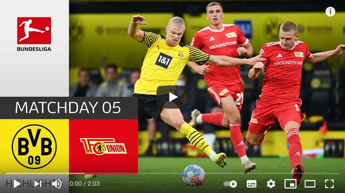 ไฮไลท์ฟุตบอลบุนเดสลีกา เยอรมัน โบรุสเซีย ดอร์ทมุนด์ 4 - 2 ยูเนี่ยน เบอร์ลิน