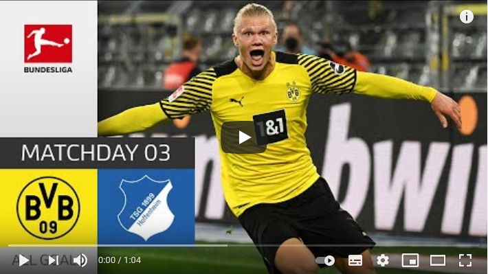 ไฮไลท์ฟุตบอลบุนเดสลีกา เยอรมัน โบรุสเซีย ดอร์ทมุนด์ 3 - 2 ทีเอสจี ฮอฟเฟนไฮม์