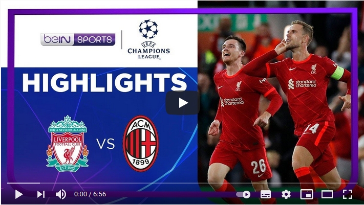ไฮไลท์ฟุตบอลยูฟ่า แชมเปี้ยนส์ ลีก ลิเวอร์พูล 3 - 2 เอซี มิลาน