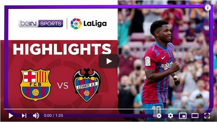ไฮไลท์ฟุตบอลลาลีกา สเปน บาร์เซโลน่า 3 - 0 เลบานเต้