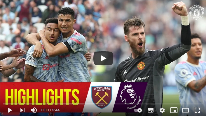 ไฮไลท์ฟุตบอลพรีเมียร์ลีก อังกฤษ เวสต์แฮมยูไนเต็ด 1 - 2 แมนเชสเตอร์ ยูไนเต็ด