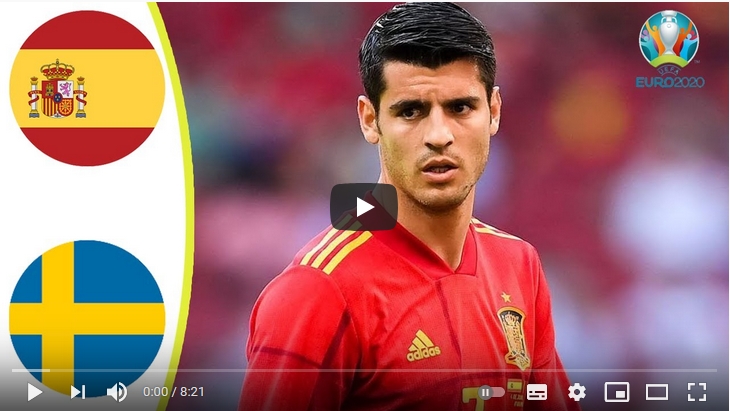 ไฮไลท์ฟุตบอล ยูโร สเปน 0 - 0 สวีเดน