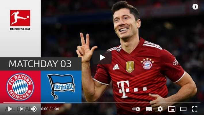ไฮไลท์ฟุตบอลบุนเดสลีกา เยอรมัน บาเยิร์น มิวนิค 5 - 0 แฮร์ธ่า เบอร์ลิน