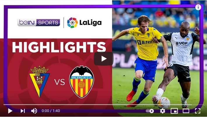 ไฮไลท์ฟุตบอลลาลีกา สเปน คาดิส 0 - 0 บาเลนเซีย