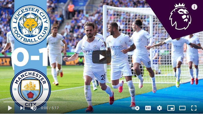 ไฮไลท์ฟุตบอลพรีเมียร์ลีก อังกฤษ เลสเตอร์ ซิตี้ 0 - 1 แมนเชสเตอร์ ซิตี้