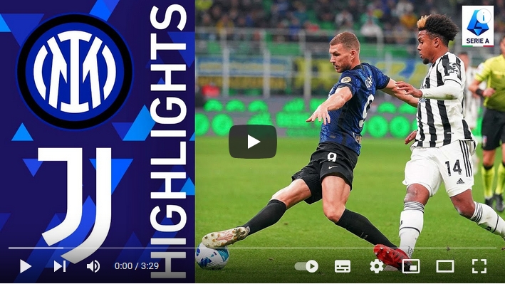ไฮไลท์ฟุตบอลกัลโช่ เซเรียอา อิตาลี อินเตอร์ มิลาน 1 - 1 ยูเวนตุส