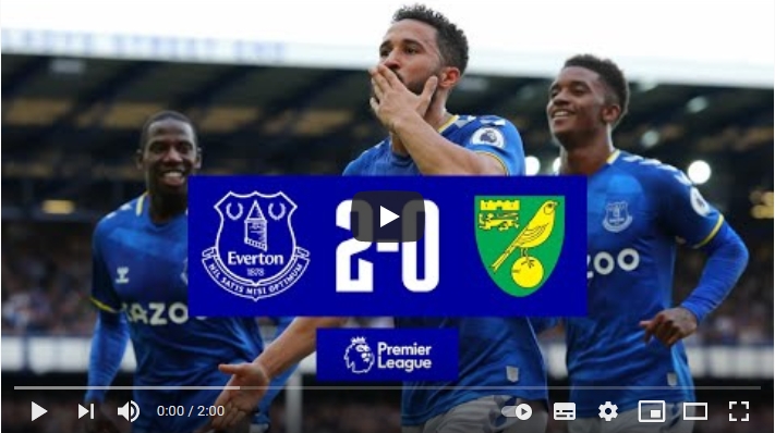 ไฮไลท์ฟุตบอลพรีเมียร์ลีก อังกฤษ เอฟเวอร์ตัน 2 - 0 นอริช ซิตี้
